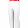 Adult PULL-UP Baseball Pant With Elastic Cuffs, Brand Augusta White -Cheap Bats Store 1486 005 quarter aws 640