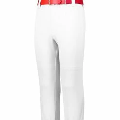 Adult PULL-UP Baseball Pant With Elastic Cuffs, Brand Augusta White