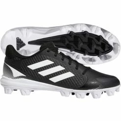 Adidas Boyโs PureHustle 2 MD Baseball Shoe Black