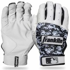 Franklin Digitek Batting Gloves Youth Grey White Black Pair