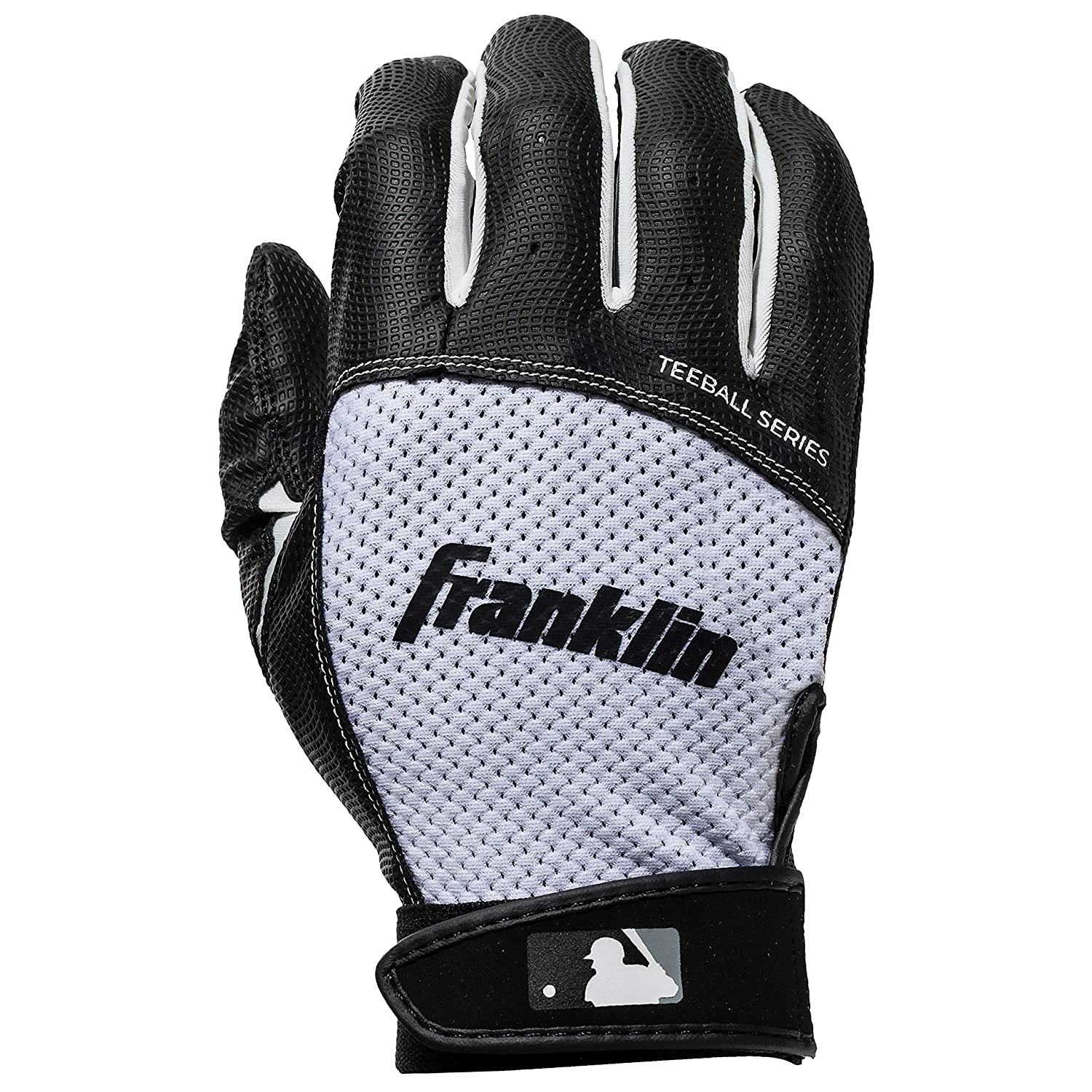 Franklin Teeball Flex Series Baseball Batting Glove White/Black Pair 4 Franklin Teeball Flex Series Baseball Batting Glove White/Black Pair - Image 2