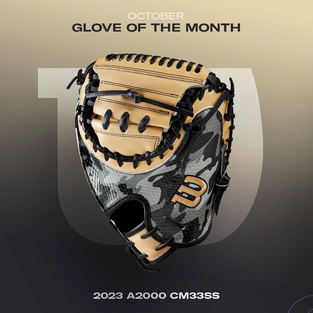 Wilson 2022 OCTOBER GLOVE OF THE MONTH GOTM CM33 BLACK CAMO Blonde 33: WBW10128333 3 Wilson 2022 OCTOBER GLOVE OF THE MONTH GOTM CM33 BLACK CAMO Blonde 33: WBW10128333