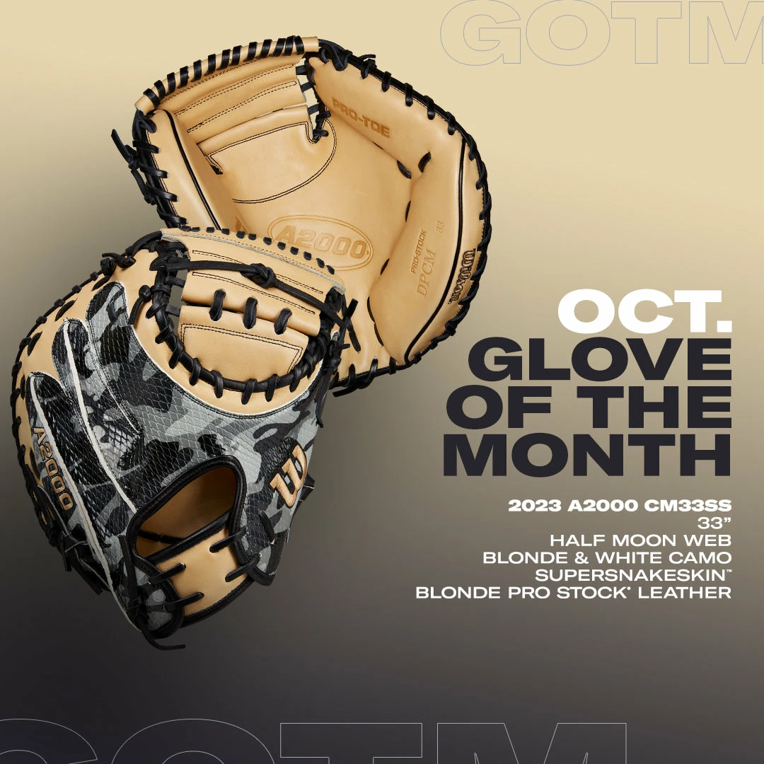 Wilson 2022 OCTOBER GLOVE OF THE MONTH GOTM CM33 BLACK CAMO Blonde 33: WBW10128333 4 Wilson 2022 OCTOBER GLOVE OF THE MONTH GOTM CM33 BLACK CAMO Blonde 33: WBW10128333 - Image 2