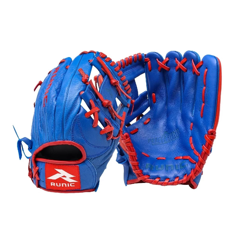 Runic R11540 Leather Baseball Glove H Web 11.5 Inches RHT Blue/Red 3 Runic R11540 Leather Baseball Glove H Web 11.5 Inches RHT Blue/Red