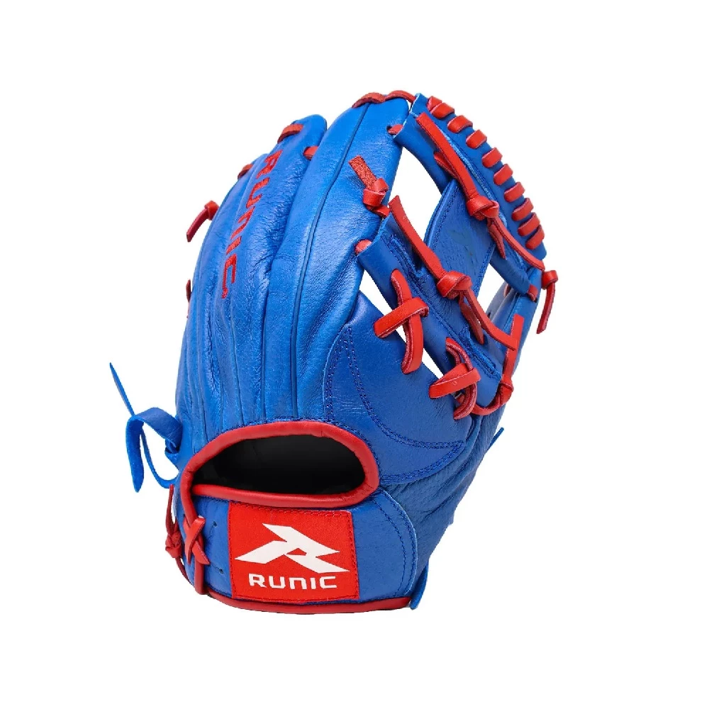 Runic R11540 Leather Baseball Glove H Web 11.5 Inches RHT Blue/Red 5 Runic R11540 Leather Baseball Glove H Web 11.5 Inches RHT Blue/Red - Image 3