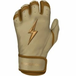 Bruce Bolt PREMIUM PRO GOLD Series Short Cuff Batting Gloves