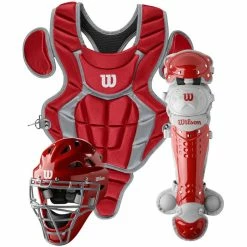 Wilson C200 YOUTH CATCHER'S GEAR KIT: WB57116 -Cheap Bats Store c200Scarlet