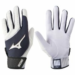 Mizuno MVP Adult Baseball Batting Glove Gray Pair