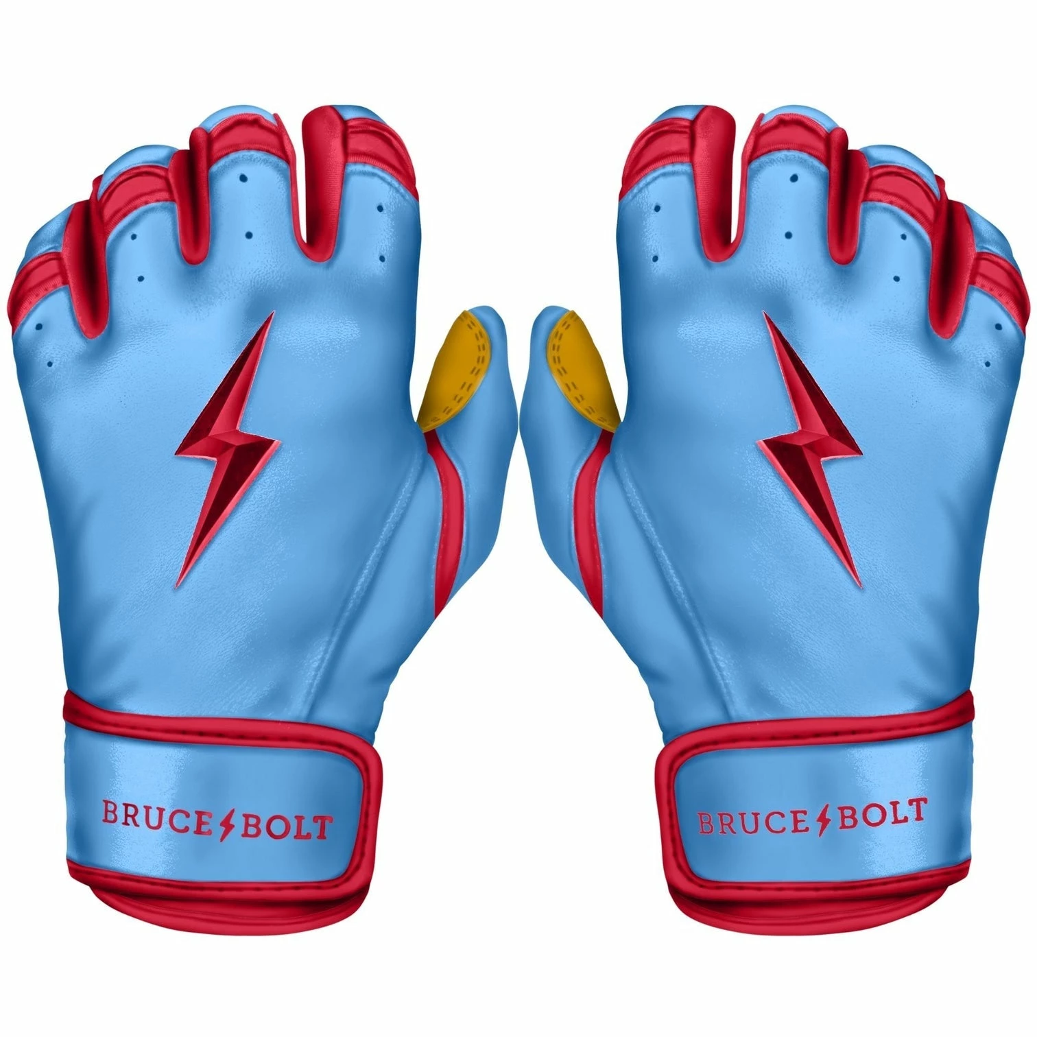 Bruce Bolt PREMIUM PRO BADER Series Short Cuff Batting Gloves-BABY BLUE 5 Bruce Bolt PREMIUM PRO BADER Series Short Cuff Batting Gloves-BABY BLUE - Image 3