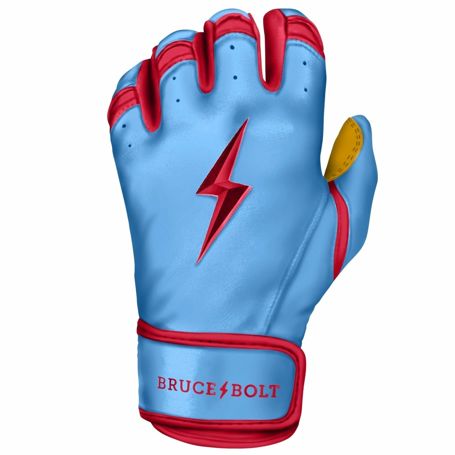 Bruce Bolt PREMIUM PRO BADER Series Short Cuff Batting Gloves-BABY BLUE 7 Bruce Bolt PREMIUM PRO BADER Series Short Cuff Batting Gloves-BABY BLUE - Image 5
